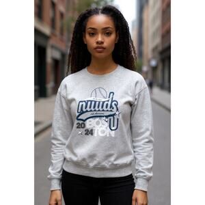 Nuuds‎ Boston 2024 Baseball Graphic Pop Up Sweatshirt Heather Gray Size Medium